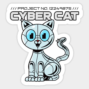 Cyber Cat Funny Futuristic Robot Cats AI Sticker